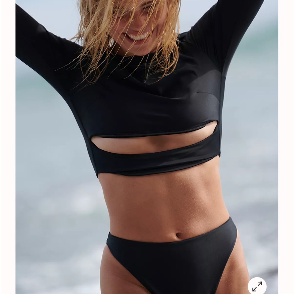 Free People Long Sleeve Crop Bikini Set in Brown - Picture 6 of 6